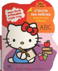 Hello Kitty - J'écris les lettres majuscules bâtons dès 4 ans - livre ardoise