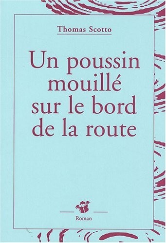Un poussin mouillé sur le bord de la route