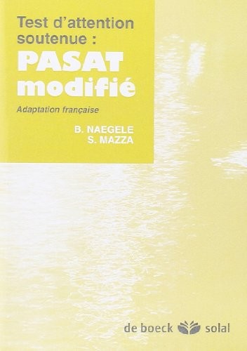 Test d'attention auditive soutenue : PASAT modifié : Un CD-Rom