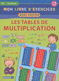 Mon livre d'exercices avec poster : Les tables de multiplication
