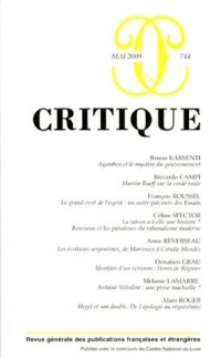 Critique, N° 744 :