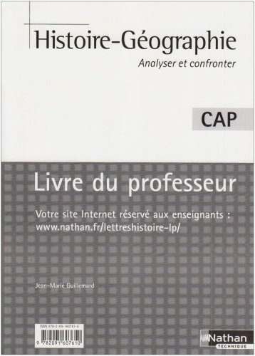 Histoire-Géographie CAP Analyser et confronter : Livre du professeur