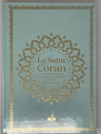 Saint Coran Bilingue cartonnE grande Ecriture (A4 : 20 x 28) - Vert claire - Arc en ciel