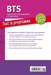 BTS Français - Culture générale et expression - 1. À toute vitesse - 2. Seuls avec tous - Examen 2020