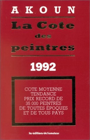 La cote des peintres. 1992