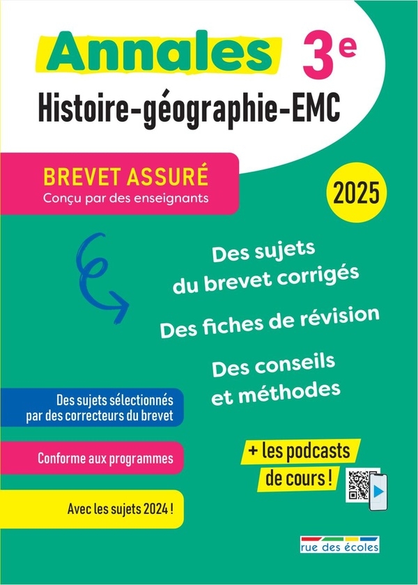 Annales Brevet Histoire-Géographie 3e 2025
