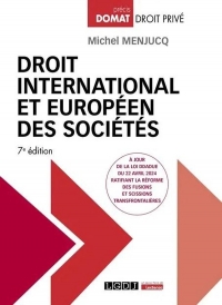 Droit international et européen des sociétés, 7ème édition