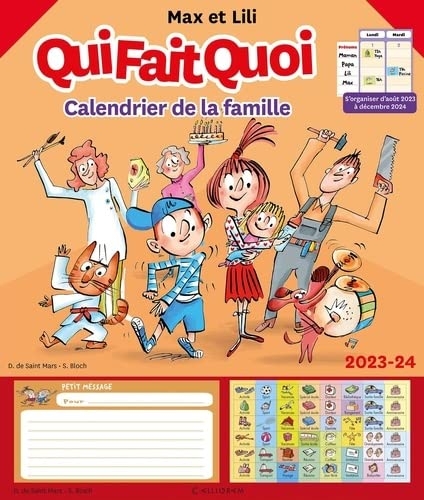 Calendrier de la famille Max et Lili 2023-2024