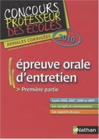 EPREUV ORALE ENTRETIEN CRPE 10