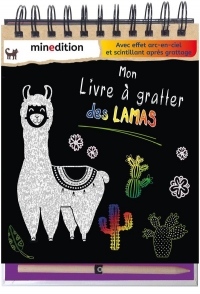 Mon livre à gratter des lamas : Avec un crayon en bois