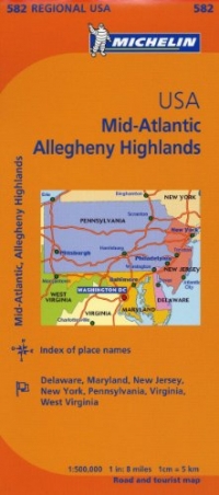 Michelin Map Mid-Atlantic Allegheny Highlands / Michelin Etats-Unis Atlantique centre Allegheny Highlands: 582 Regional USA