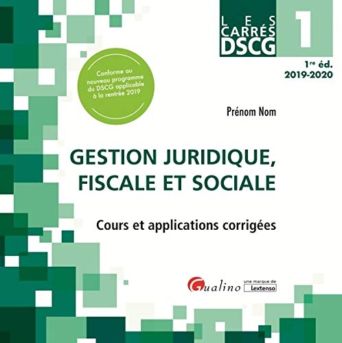Gestion juridique, fiscale et sociale DSCG 1