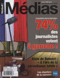 Médias, N° 33, été 2012 : 74 % des journalisres votent à gauche