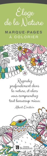 Marque-pages à colorier. Éloge de la Nature