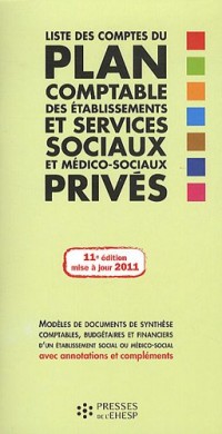 Liste des comptes du plan comptable des établissements et services sociaux et médico-sociaux privés