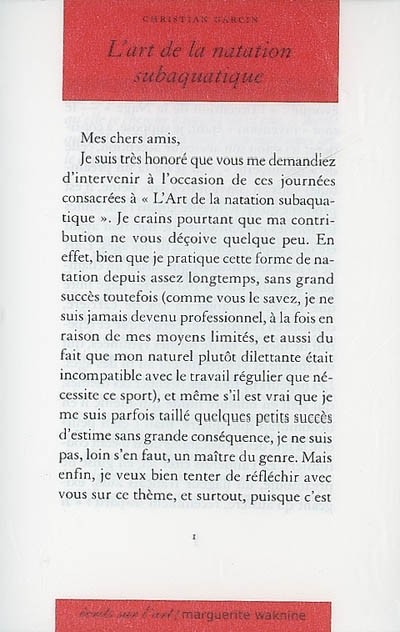 L'Art de la Natation Subaquatique
