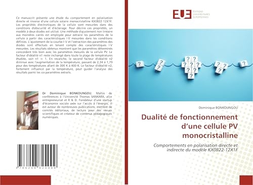 Dualité de fonctionnement d'une cellule PV monocristalline