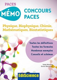 Mémo Concours PACES - Physique, Biophysique, Chimie, Mathématiques, Biostatistiques