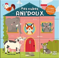 Mes premiers jeux - Mes cubes ani'doux - Dès 9 mois - cubes d'activités bébé - Puzzle 6 jeux en 1