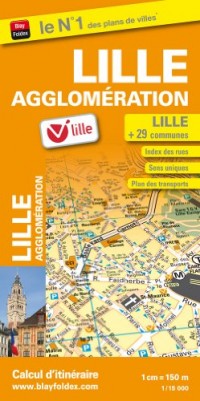 Plan de Ville de Lille et de son agglomération - Echelle : 1/15 000, avec index - Localisation des stations V'Lille