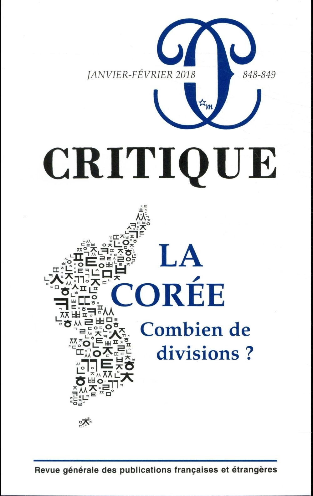 Critique 848-849 : les Corees