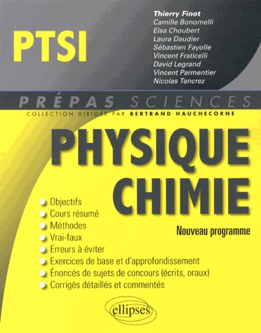 Physique Chimie PTSI Programme 2013
