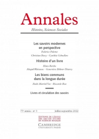 Annales. histoire sciences sociales, n 3/2022