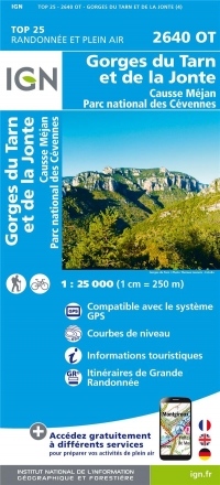 2640OT GORGES DU TARN ET  LA JONTE CAUSSE MEJAN, PN CEVENNES /RECTO