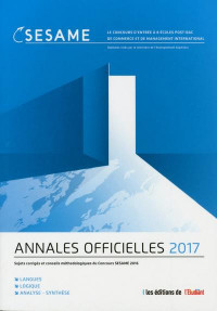 Annales officielles 2017 Concours SESAME