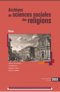 Archives de sciences sociales des religions n 205 - varia