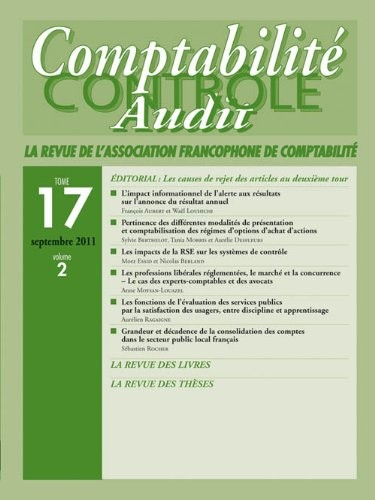 Revue comptabilite tome 17 vol2 contrôle audit