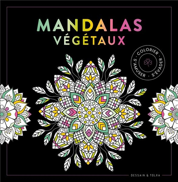 Black Coloriage - Mandalas végétaux
