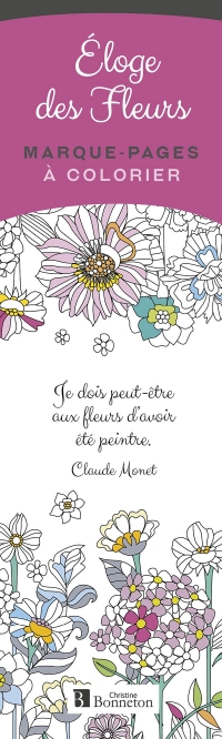 Marque-pages à colorier. Éloge des fleurs
