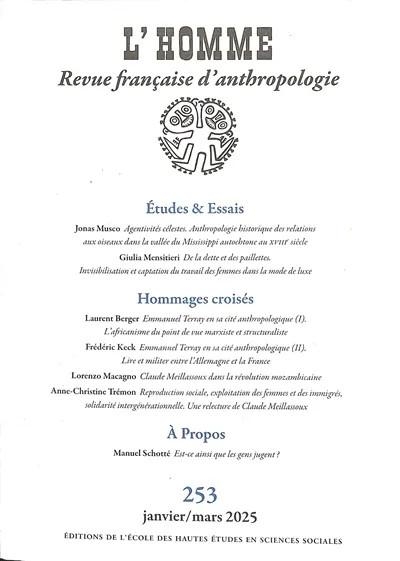 L’Homme n° 253 - Varia