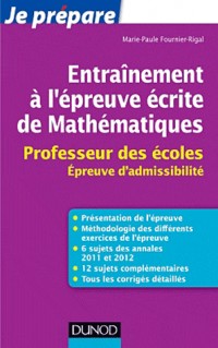 Entraînement à l'épreuve écrite de Mathématiques - Professeur des écoles