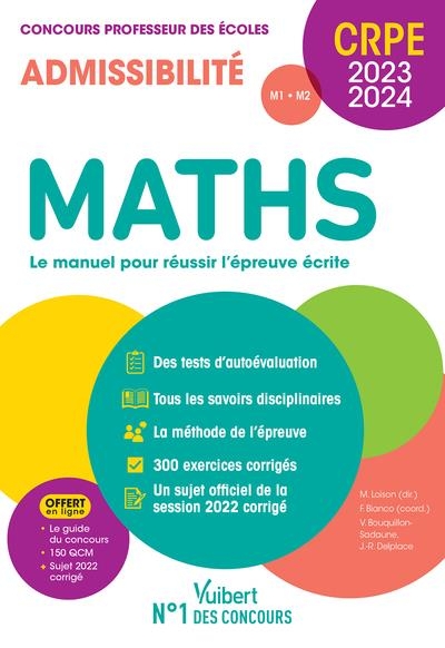 Maths - CRPE 2023 - Epreuve écrite d'admissibilité: Concours professeur des écoles - Sujet 2022 corrigé