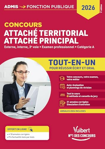 Concours Attaché territorial - Attaché principal - Catégorie A - Tout-en-un: Concours externe, interne, 3e voie et examen professionnel 2026-2027