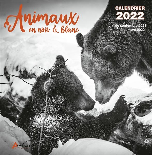 Calendrier Animaux en noir et blanc 2022