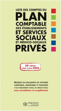 Liste des comptes du plan comptable des établissements et services sociaux et médico-sociaux privés