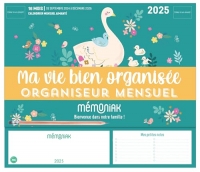 Mini-organiseur Mémoniak Ma vie bien organisée, calendrier mensuel sept. 2024- déc. 2025