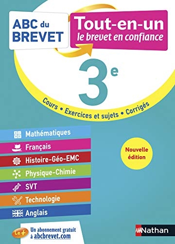 ABC du Brevet Tout en un 3e - Toutes les matières de Troisième 2020-2021 - Mathématiques, Français, Histoire-Géographie-EMC, Physique-Chimie, SVT, Technologie, Anglais