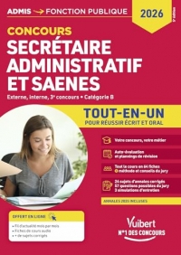 Concours Secrétaire administratif et SAENES - Catégorie B - Tout-en-un: Externe et interne - Concours 2026 - Tout le cours en audio