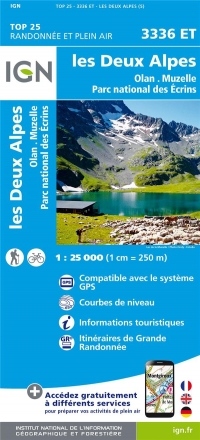 3336ET LES DEUX ALPES, OLAN-MUZELLE PN DES ECRINS / RECTO
