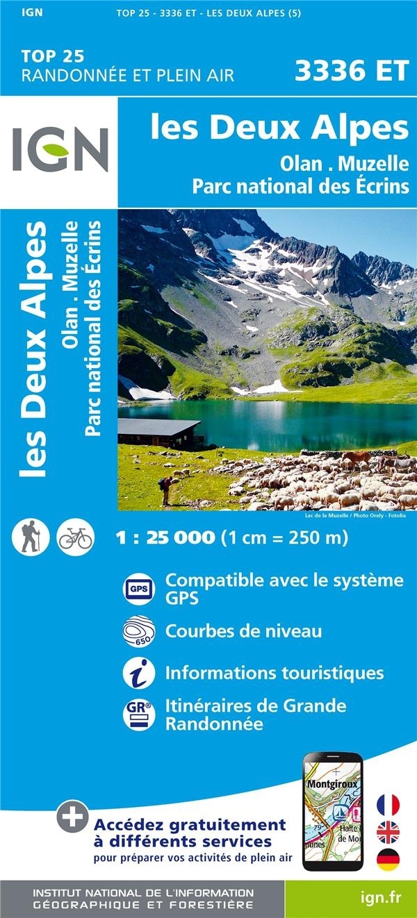 3336ET LES DEUX ALPES, OLAN-MUZELLE PN DES ECRINS / RECTO