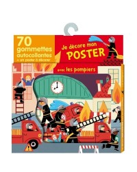 Je Decore Mon Poster avec les Gommettes : les Pompiers - De 3 à 5 ans