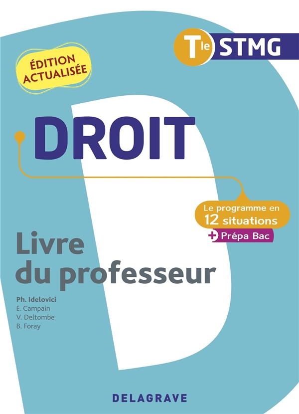 Droit Tle STMG (2022) - Pochette - Livre du professeur