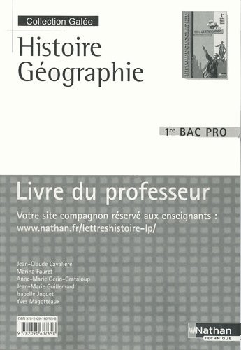 HIST GEOG 1E BAC PRO (GALEE)