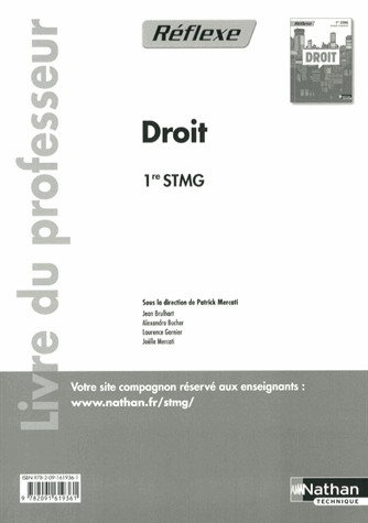 Droit - 1re STMG - livre du professeur