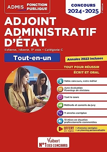 Concours Adjoint administratif d'État - Catégorie C - Tout-en-un: Concours 2024-2025