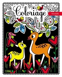 Mes Petits Tableaux en Velours à colorier: Le cerf et le faon - Dès 3 ans